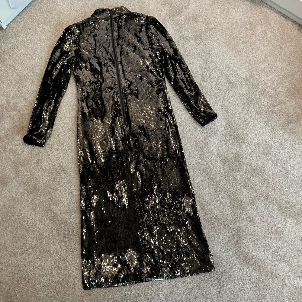 Ted Baker Womens Brookly Sequined Long Cocktail and Party Dress US 6 dark brown - Picture 6 of 15